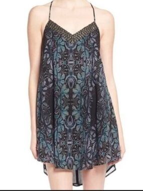 ASTR Metallic Beaded Mini Dress